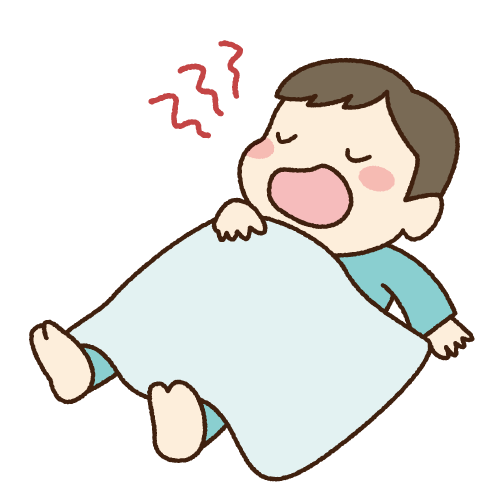 口呼吸で寝る男性