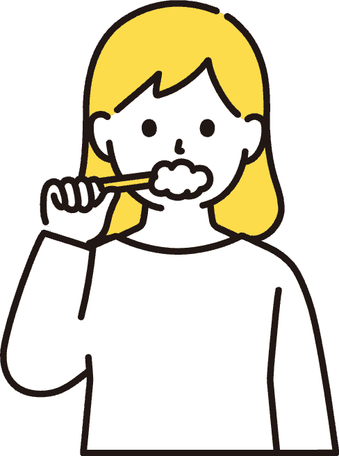 歯磨きをする女性