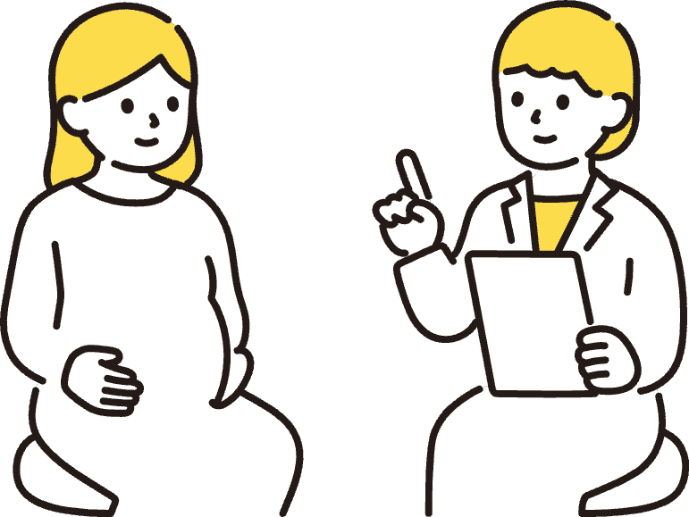 歯科治療の相談をする妊婦