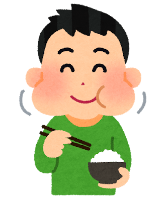 よく噛んで食事をする様子