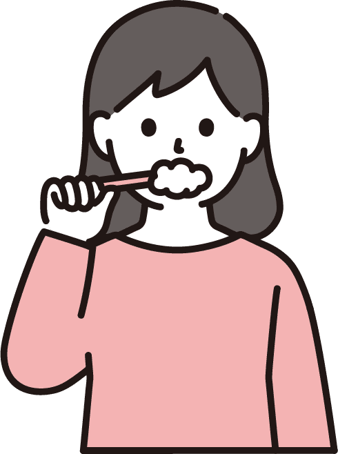 歯磨きをする女性