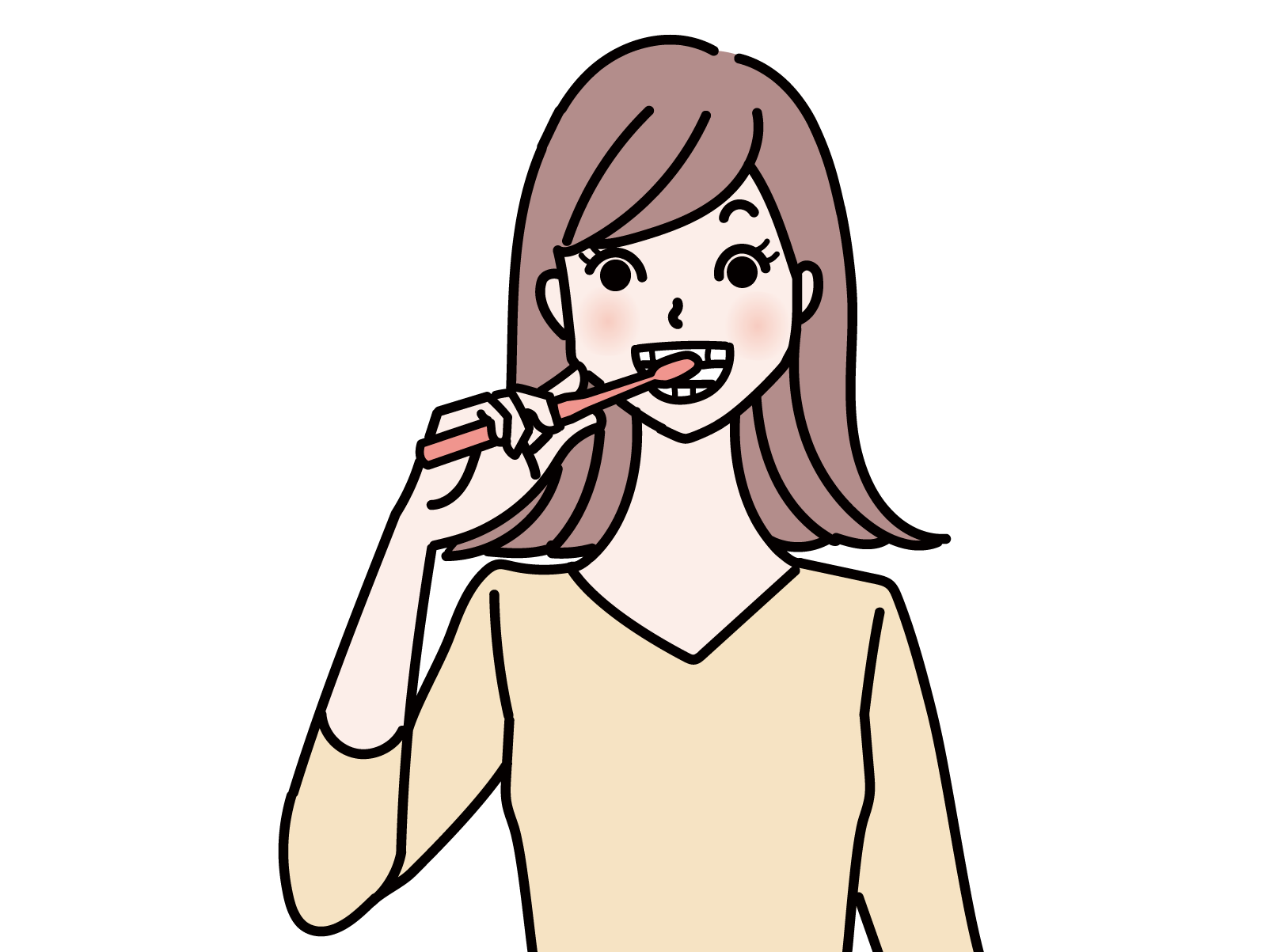 歯磨きをする女性