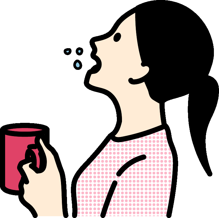 うがいをする女性