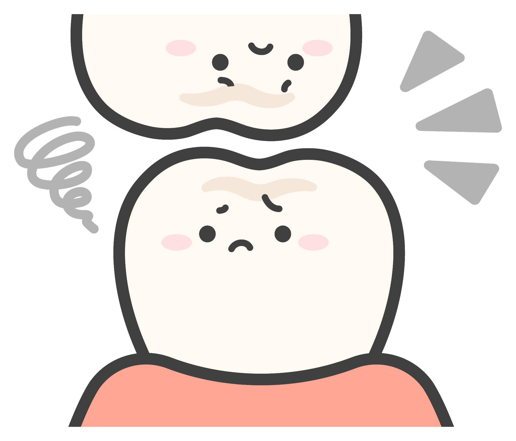 噛み合わせがずれたイメージ