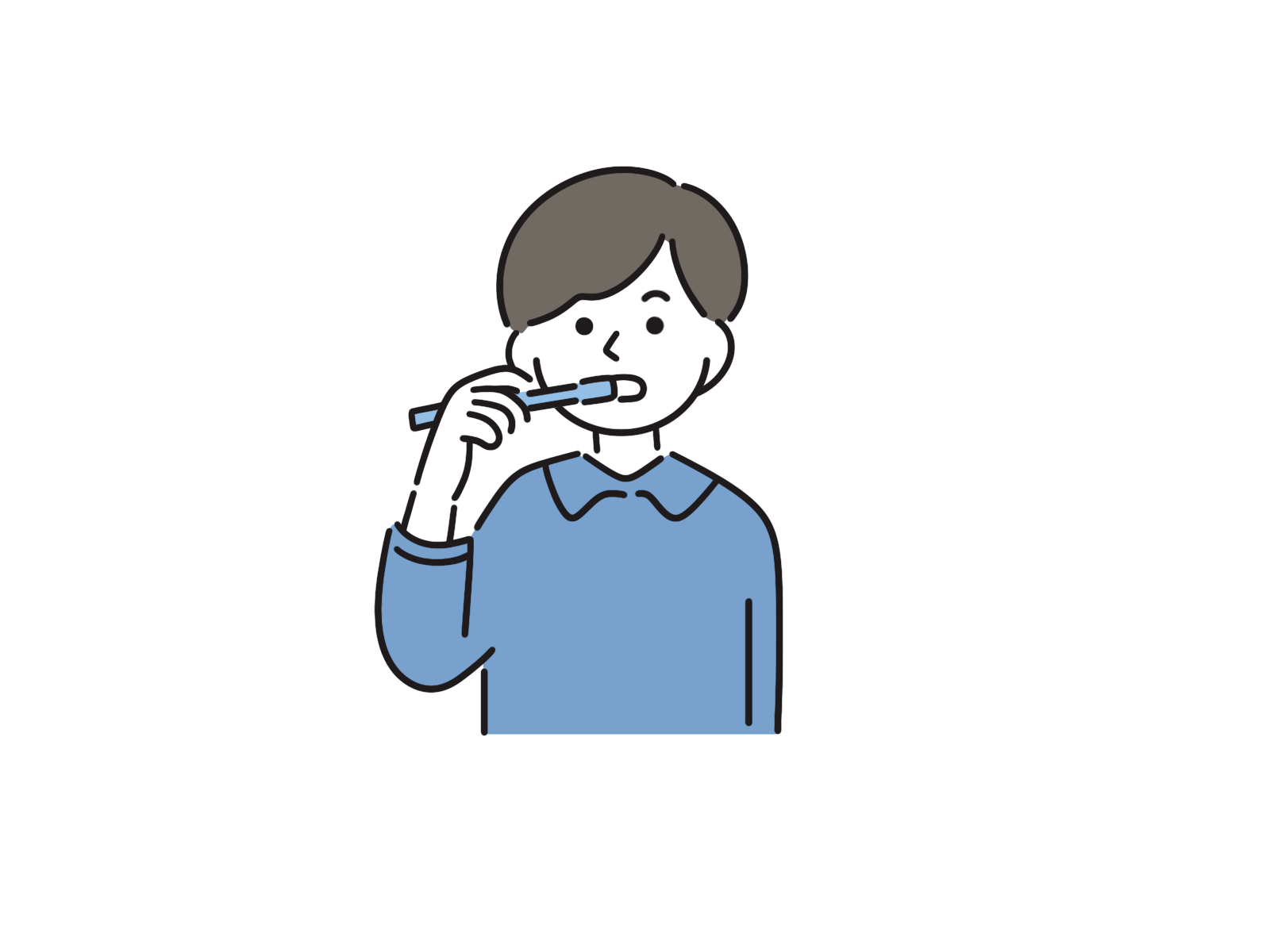 歯磨きをする男性