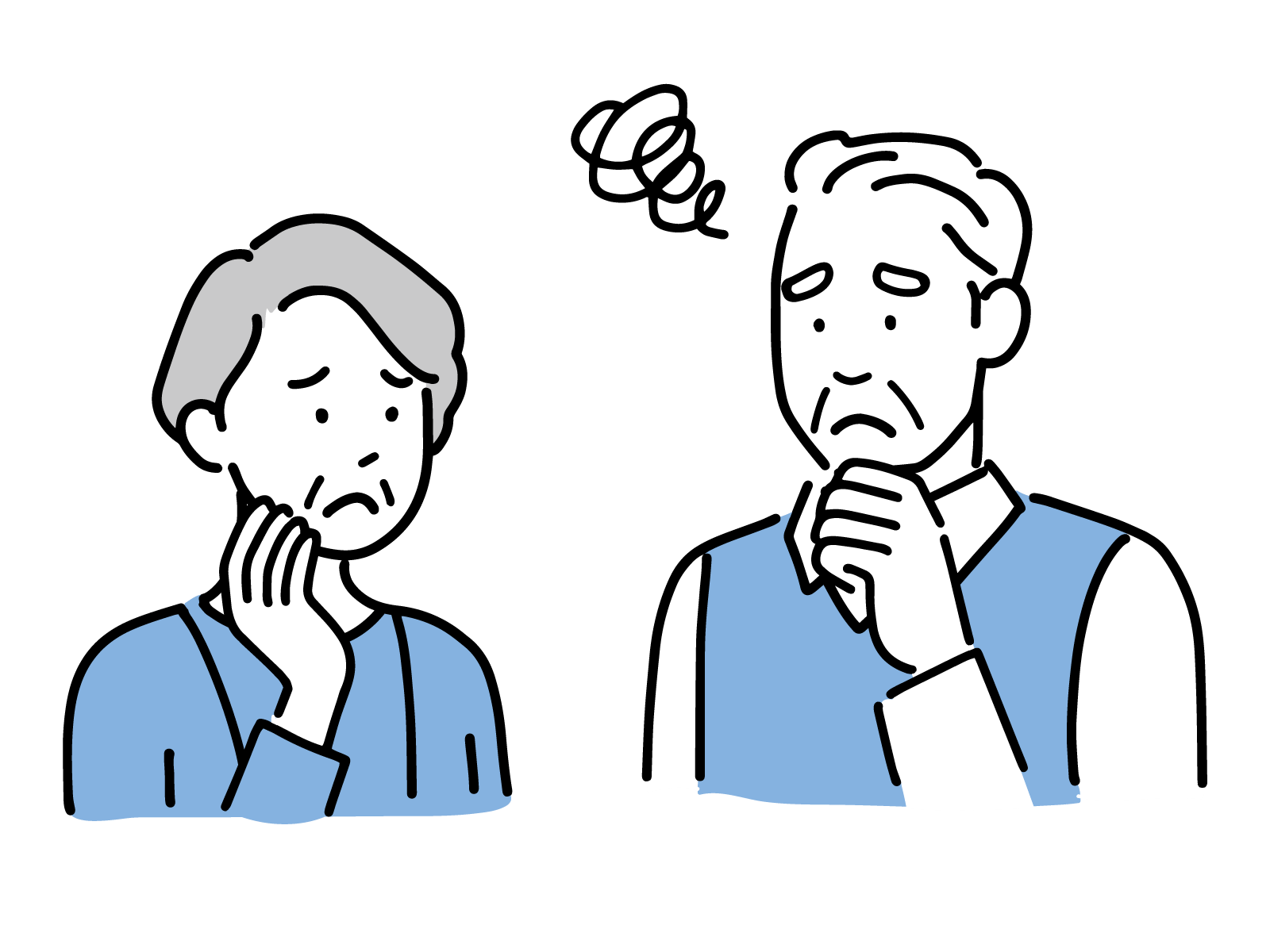 インプラント治療を心配する高齢夫婦