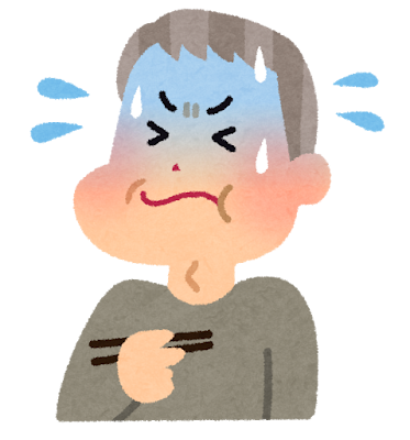 飲み込みづらさを感じる高齢男性