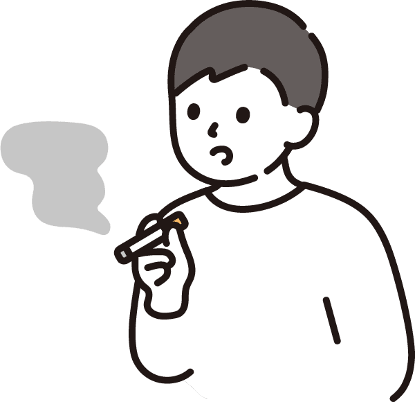 たばこを吸う男性