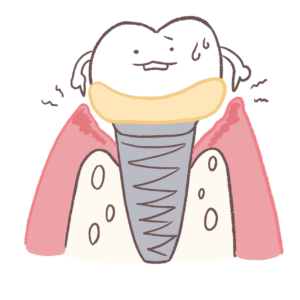 歯ぐきに炎症が起きているインプラント