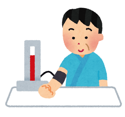血圧を測る男性