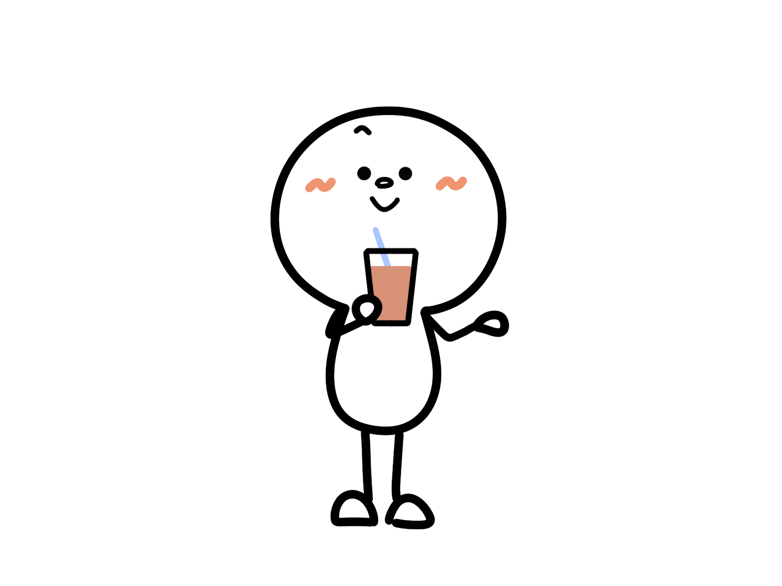 コーヒーを飲む様子