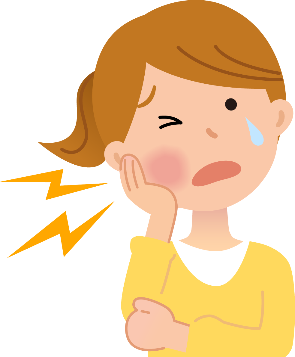 親知らずを痛がる女性