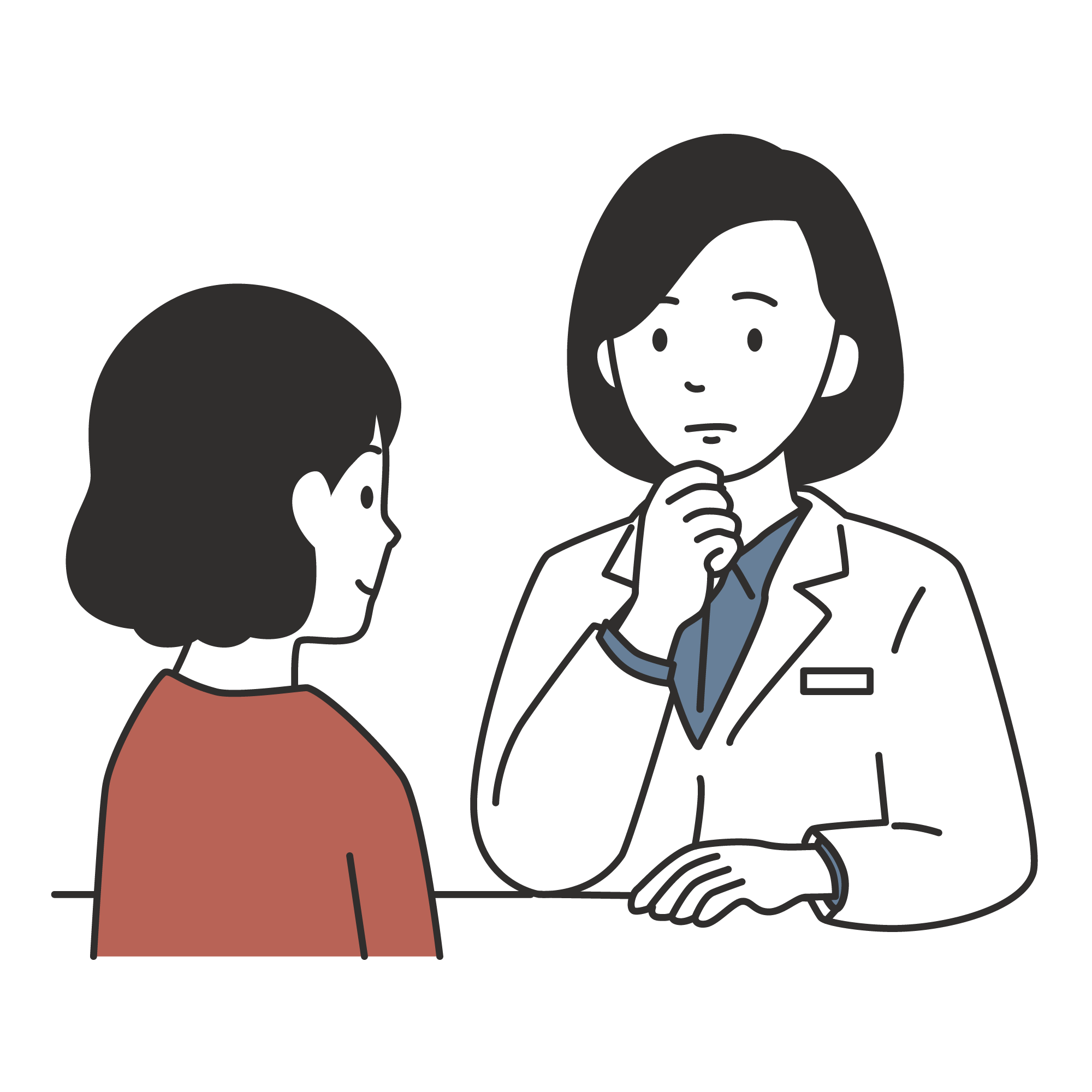 クリニックで相談をする様子