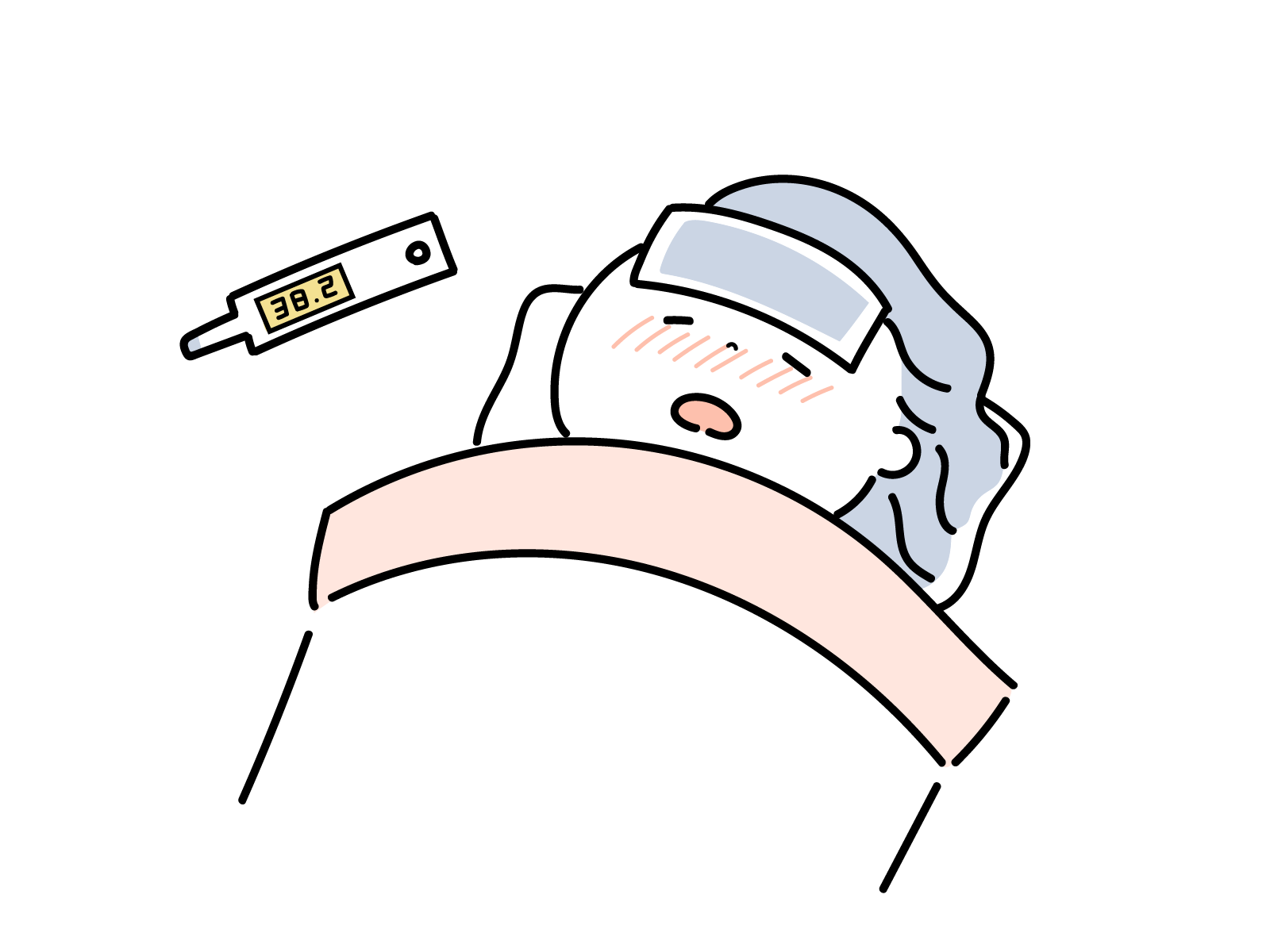歯茎が原因で発熱した女性
